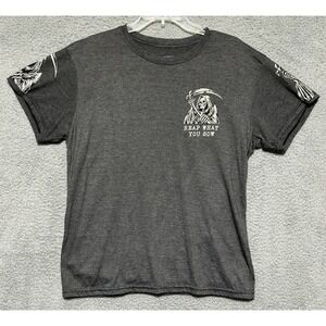 Fresh‎ Laundry Grim Reaper T-Shirt Mens Medium Gray Halloween Reap What You Sow